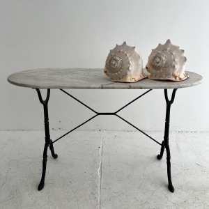 late 19th Century iron and marble French table 