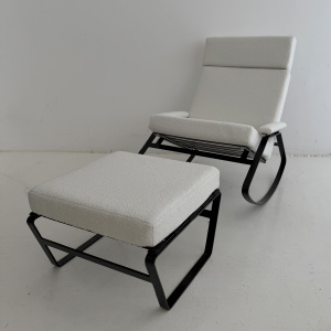 1960s William Plunkett Reigate rocking chair and footstool
