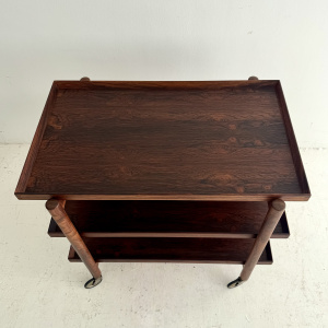 Mid-Century Danish Poul Hundevad Rosewood Serving Trolley PH23/2