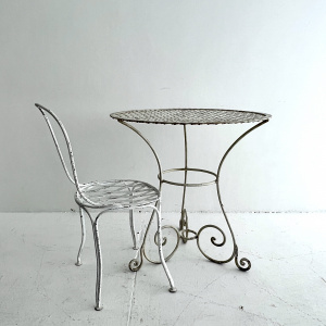 An early 20th century French lattice top garden table