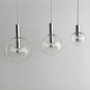 OTT international chrome glass pendant light 