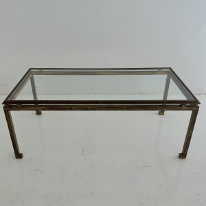 A 1950s French gilt bronze Maison Ramsay coffee table