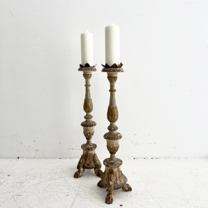 A pair of 18th Century Italian Altar Pricket Candlesticks 
