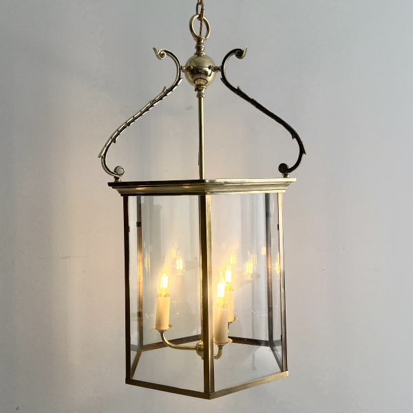 A mid 20th Century brass Regency style hall lantern  image