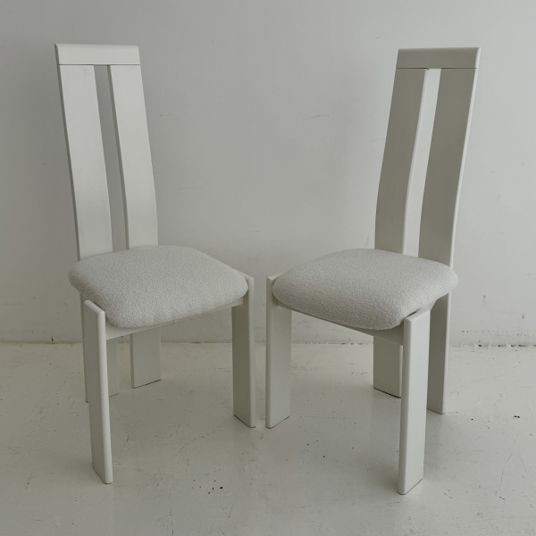 A set of 8 post modern Italian dining chairs by Pietro Costantini.  image