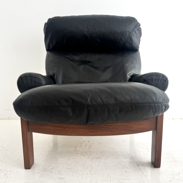A french Maison Regain lounge chair & stool.  image