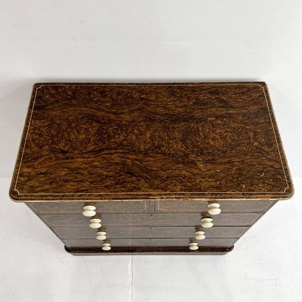 A Victorian chest of drawers with a line and scumble glaze finish  image