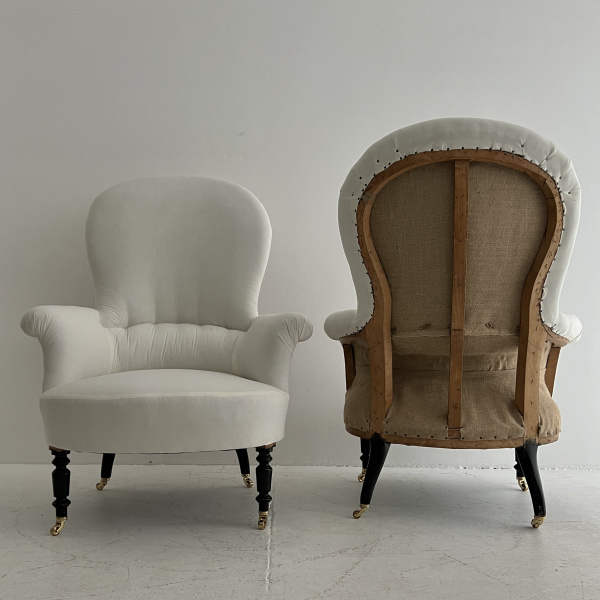A Pair of French Napoleon Spoon Back Chairs image