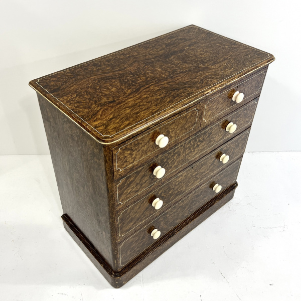 A Victorian chest of drawers with a line and scumble glaze finish  image